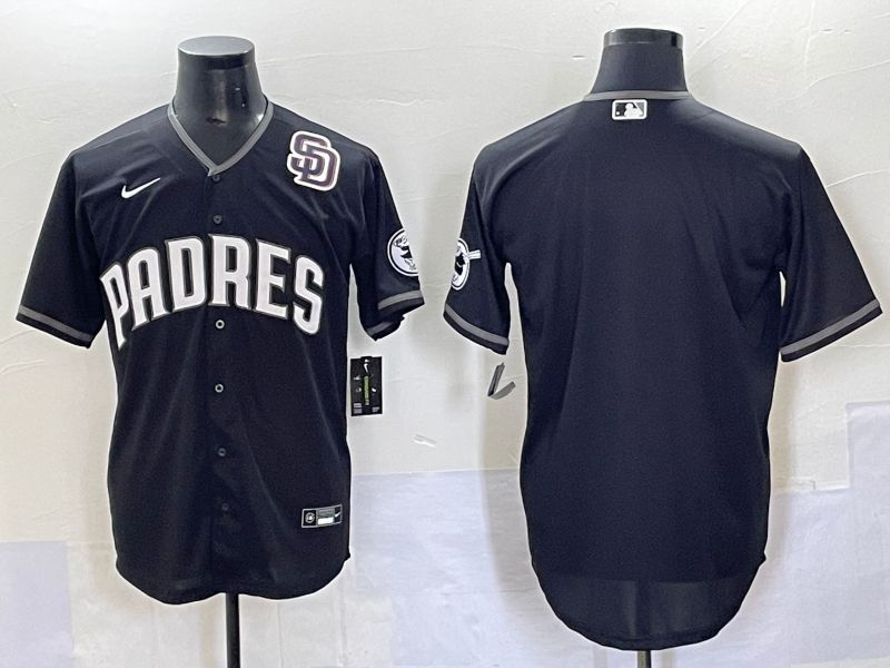 Men 2025 San Diego Padres Blank Black Game Nike MLB Jersey style 7038